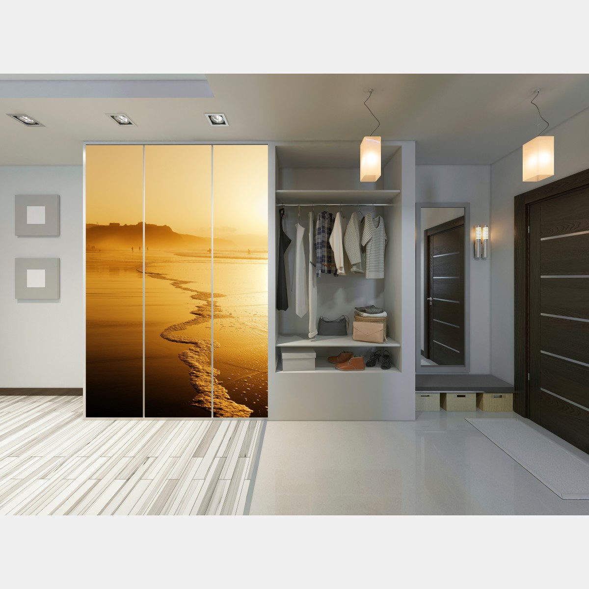 Naklejka na szafę złoty zachód słońca na plaży w Sopelanie – Wallissimo® Naklejka na szafę złoty zachód słońca na plaży w Sopelanie – Wallissimo®