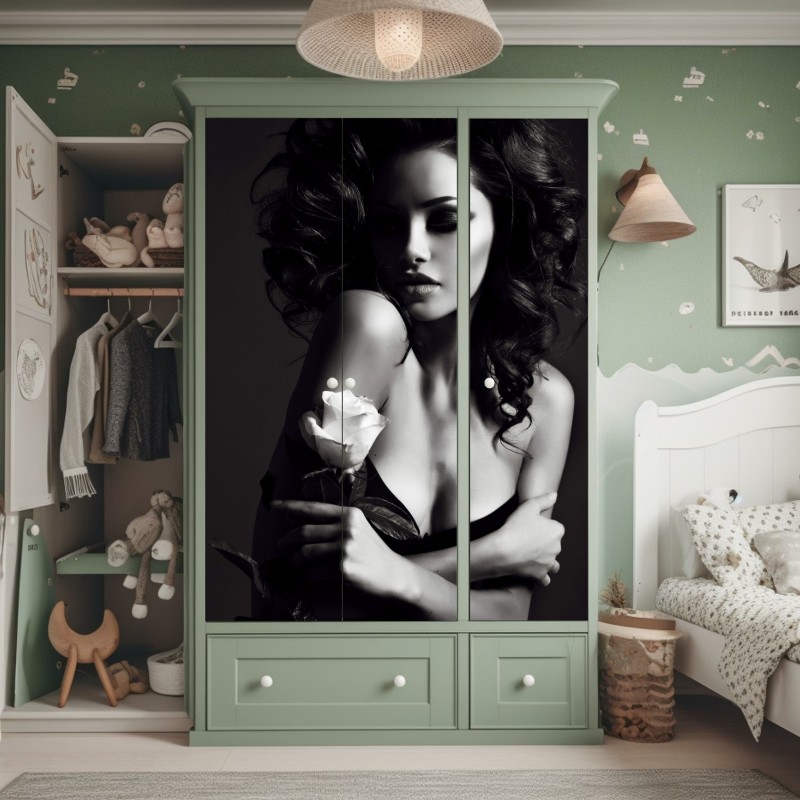 Naklejka na szafę gwiaździsta Droga Mleczna nad lasem – Wallissimo®