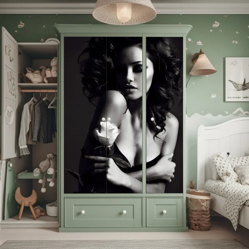 Naklejka na szafę vintage tropikalny wzór z liśćmi – Wallissimo®