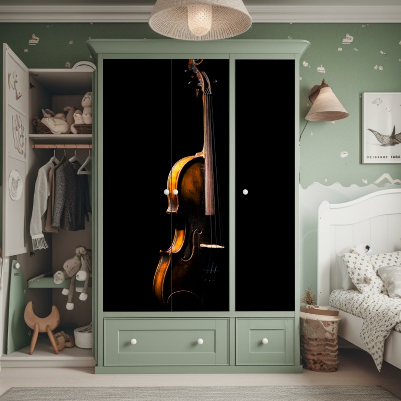 Naklejka na szafę niebieski kwiatowy wzór toile – Wallissimo®