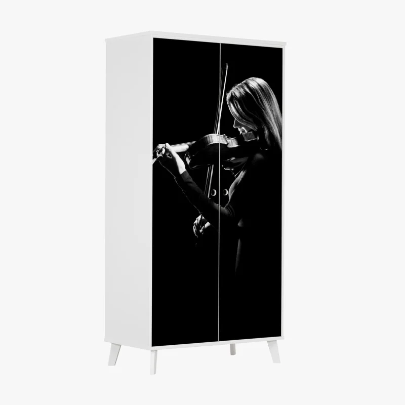 Naklejka na szafę turkusowo-złota abstrakcja ze złotymi żyłami – Wallissimo®