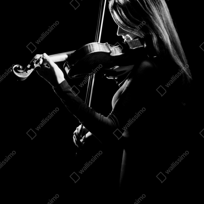Naklejka na szafę elegancka sylwetka skrzypaczki – Wallissimo® Naklejka na szafę elegancka sylwetka skrzypaczki – Wallissimo®