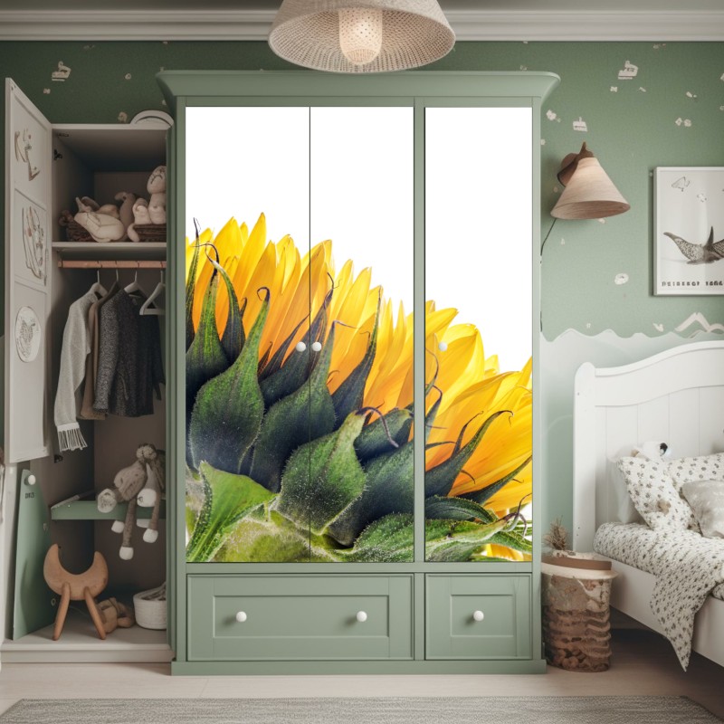 Naklejka na szafę ornamentalny złoty wzór chmur – Wallissimo®