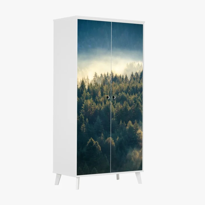 Naklejka na szafę jasny bukiet słoneczników na żółtym tle – Wallissimo®