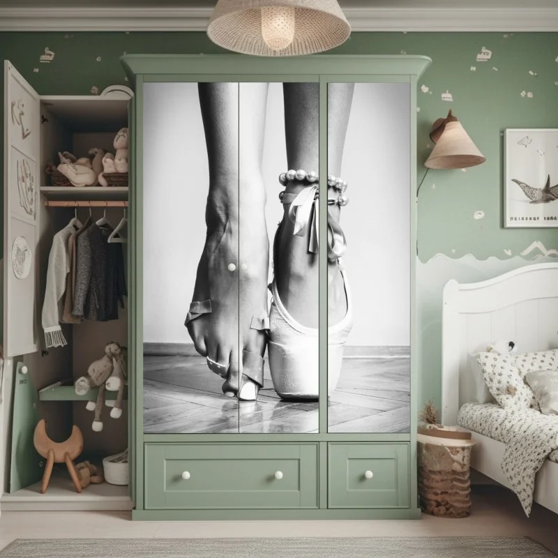 Naklejka na szafę elegancki szary wzór damasceński – Wallissimo®