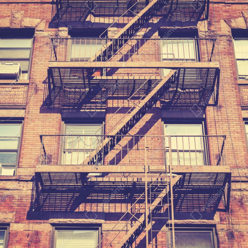 Naklejka na szafę vintage drabiny pożarowe z Nowego Jorku – Wallissimo® Naklejka na szafę vintage drabiny pożarowe z Nowego Jorku – Wallissimo®