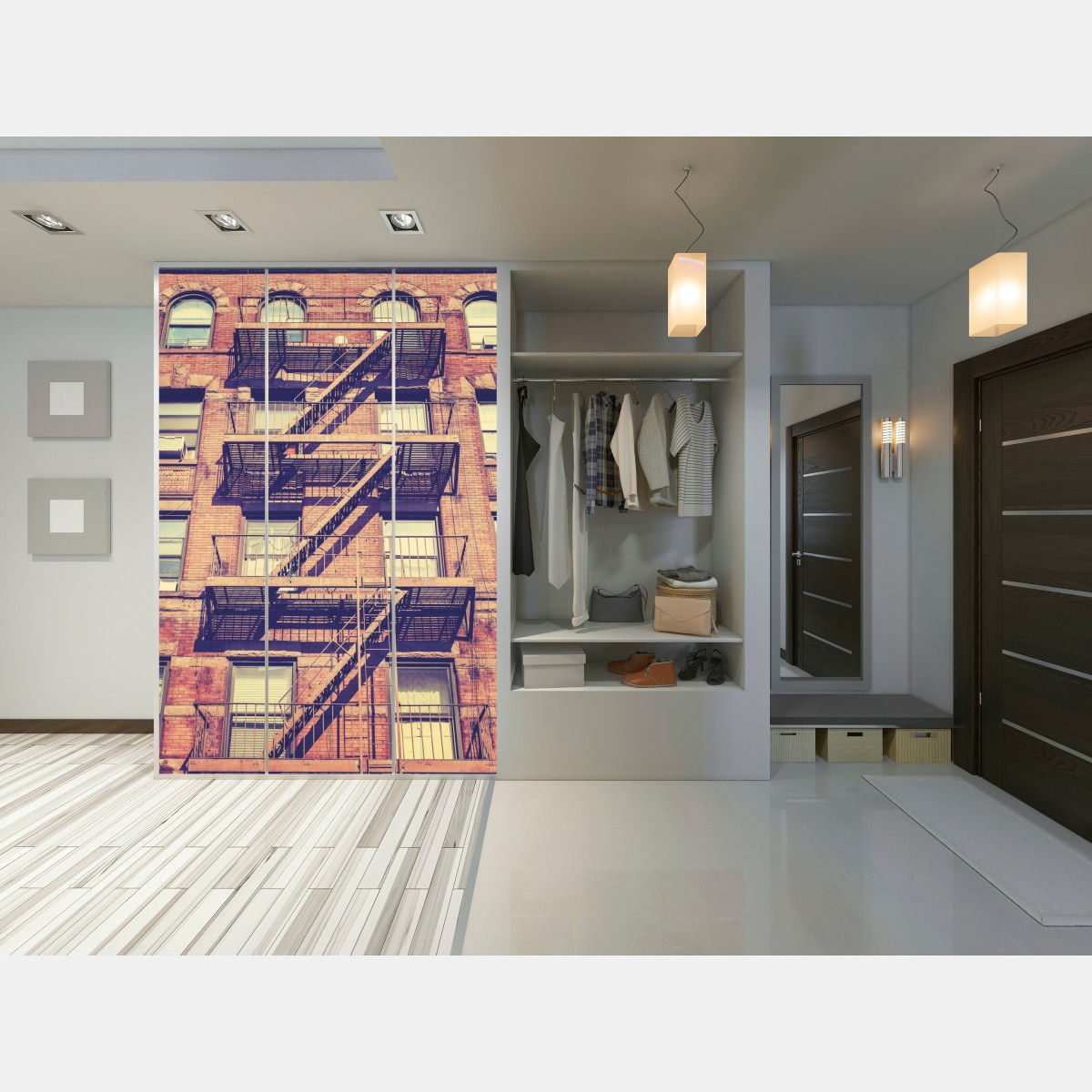 Naklejka na szafę vintage drabiny pożarowe z Nowego Jorku – Wallissimo® Naklejka na szafę vintage drabiny pożarowe z Nowego Jorku – Wallissimo®