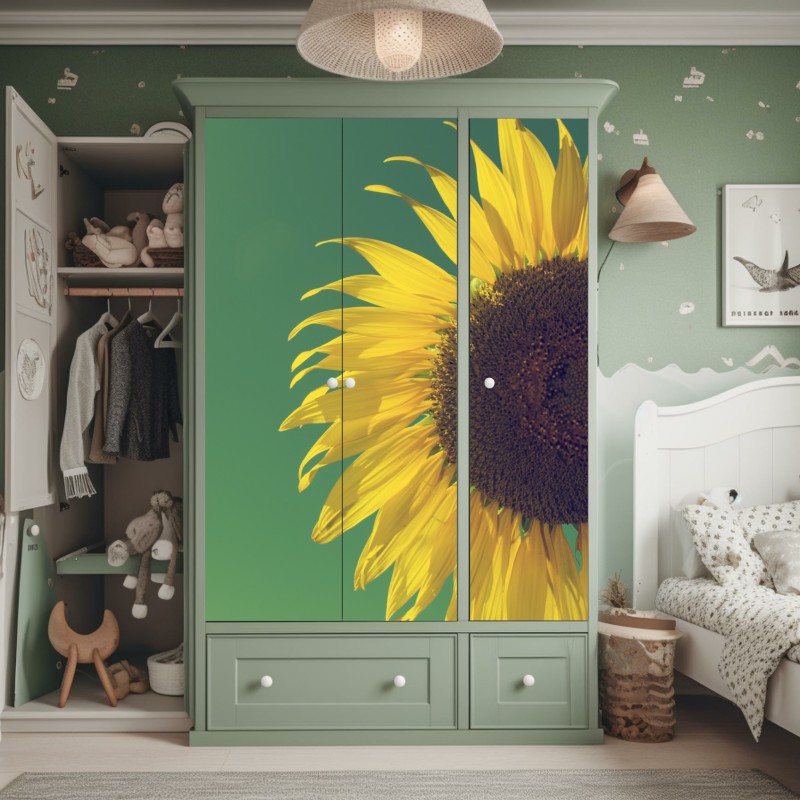 Naklejka na szafę tropikalna dżungla bujnych liści – Wallissimo®