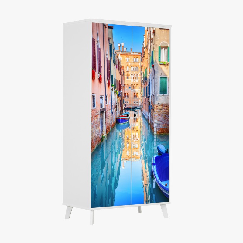 Naklejka na szafę vintage tropikalny wzór z liśćmi – Wallissimo®