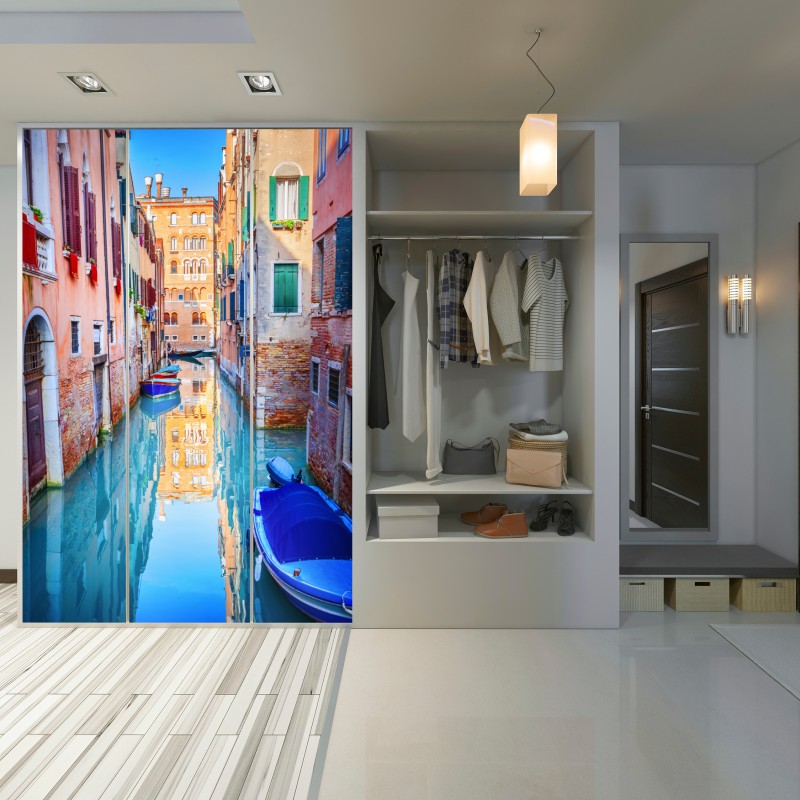 Naklejka na szafę Wenecja kanał i odbicia – Wallissimo® Naklejka na szafę Wenecja kanał i odbicia – Wallissimo®