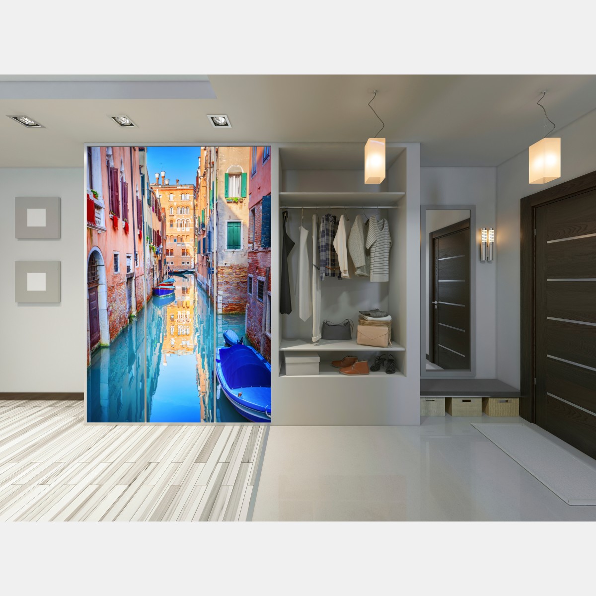 Naklejka na szafę Wenecja kanał i odbicia – Wallissimo® Naklejka na szafę Wenecja kanał i odbicia – Wallissimo®