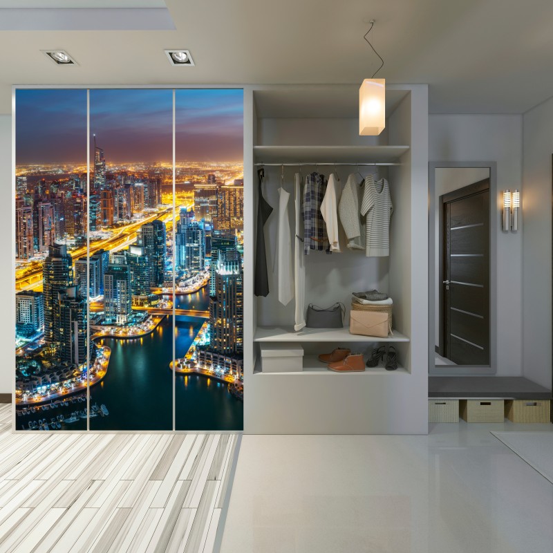 Naklejka na szafę nocna panorama Dubai Marina – Wallissimo® Naklejka na szafę nocna panorama Dubai Marina – Wallissimo®