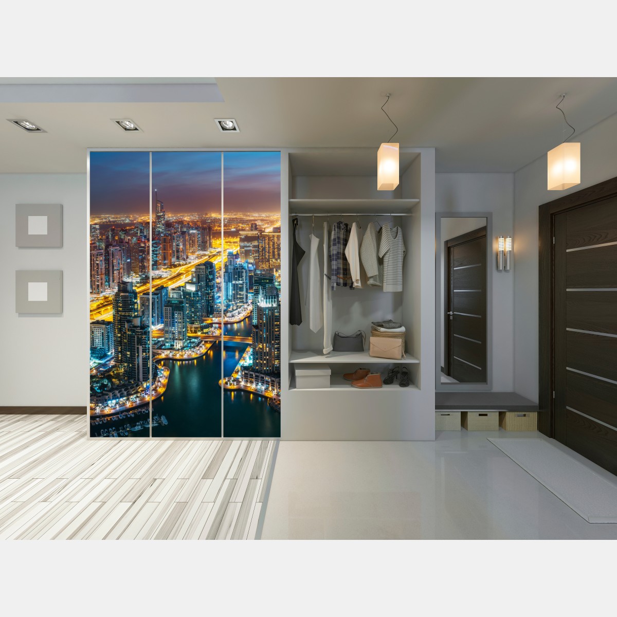 Naklejka na szafę nocna panorama Dubai Marina – Wallissimo® Naklejka na szafę nocna panorama Dubai Marina – Wallissimo®