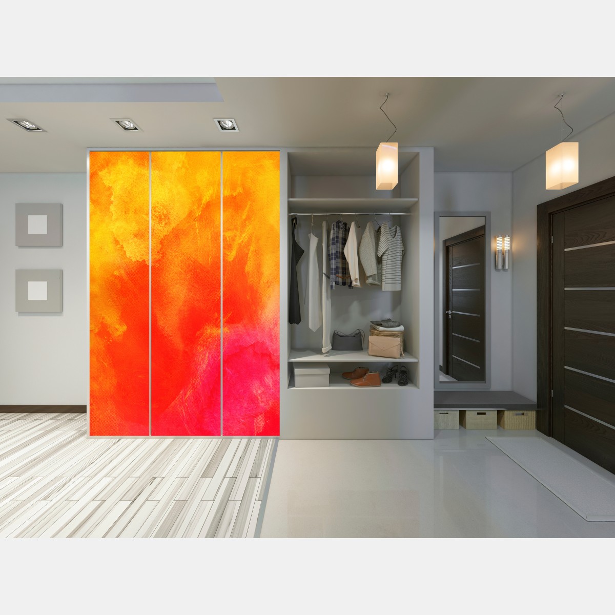 Naklejka na szafę żywy pomarańczowy gradient abstrakcyjny – Wallissimo® Naklejka na szafę żywy pomarańczowy gradient abstrakcyjny – Wallissimo®