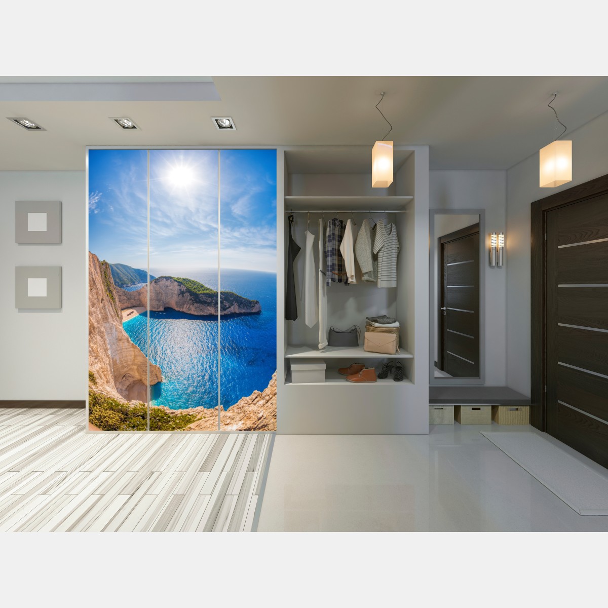 Naklejka na szafę słoneczne klify na plaży Navagio, Zakynthos – Wallissimo® Naklejka na szafę słoneczne klify na plaży Navagio, Zakynthos – Wallissimo®