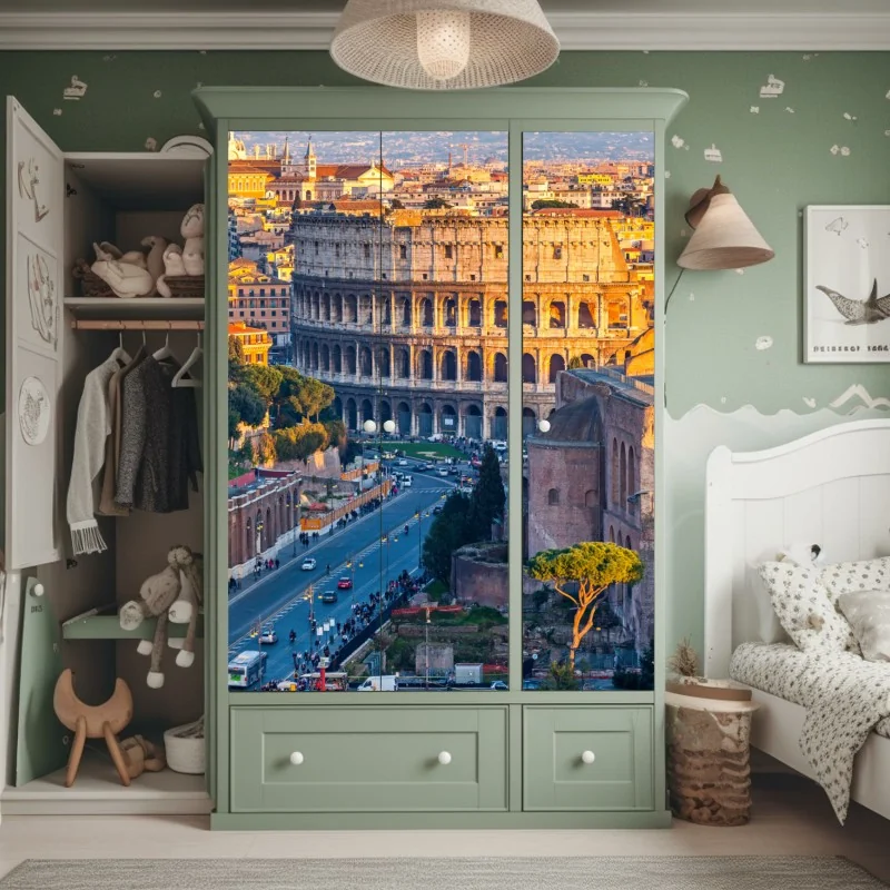 Naklejka na szafę delikatny wzór z magnoliami – Wallissimo®