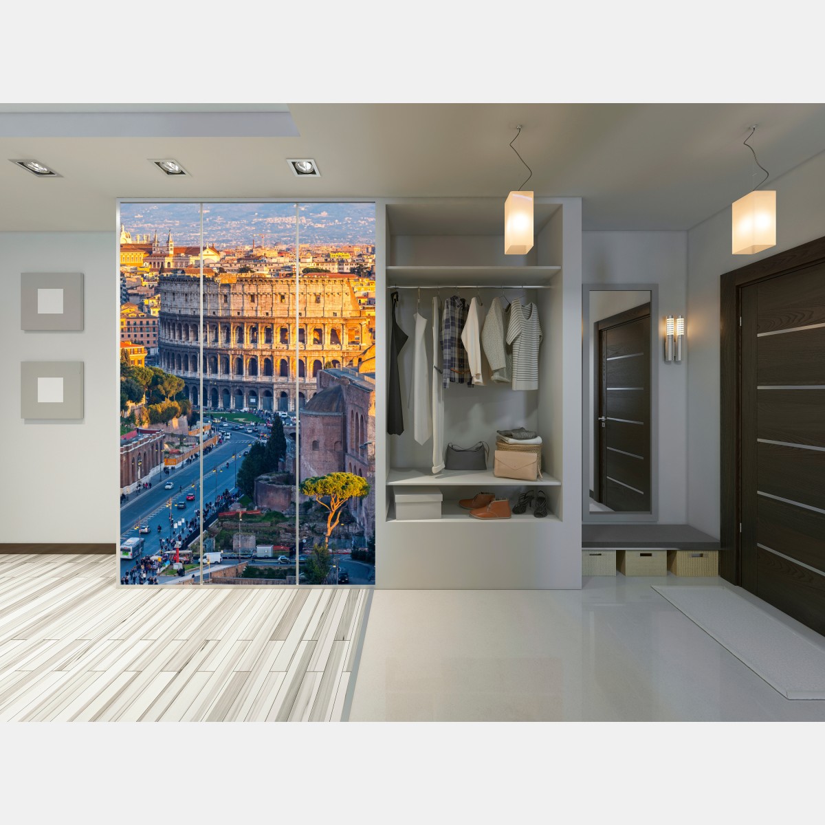 Naklejka na szafę złote koloseum o zachodzie słońca, Rzym – Wallissimo® Naklejka na szafę złote koloseum o zachodzie słońca, Rzym – Wallissimo®