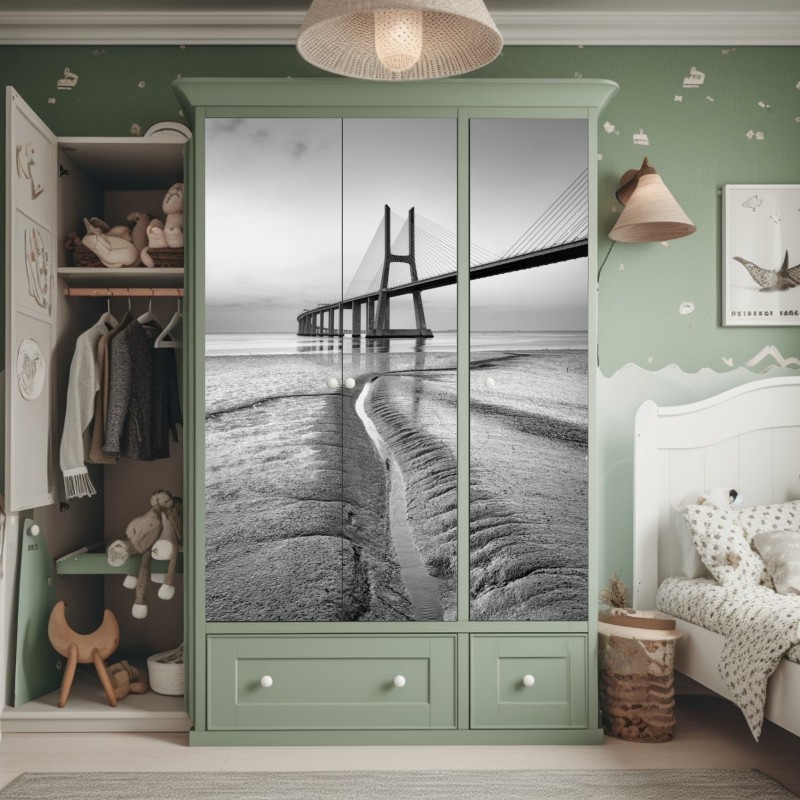 Naklejka na szafę miękka beżowa tekstura marmuru – Wallissimo®