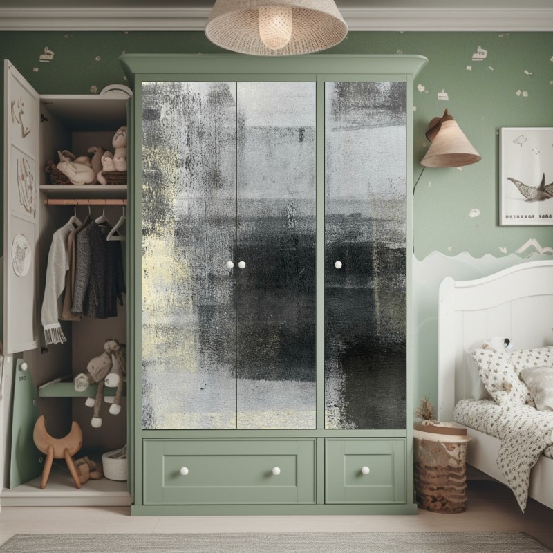 Naklejka na szafę delikatne białe storczyki na stonowanym tle – Wallissimo®