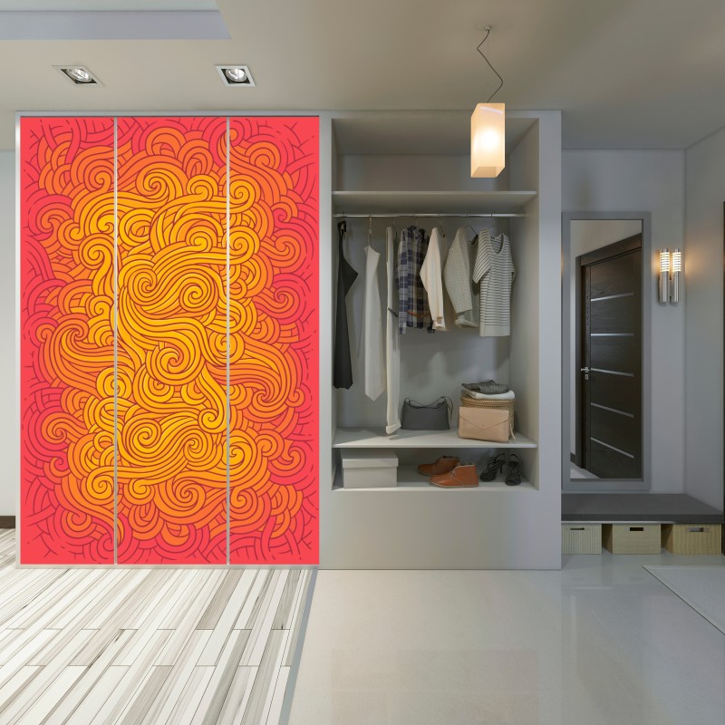 Naklejka na szafę ciepły wirujący abstrakcyjny wzór – Wallissimo® Naklejka na szafę ciepły wirujący abstrakcyjny wzór – Wallissimo®