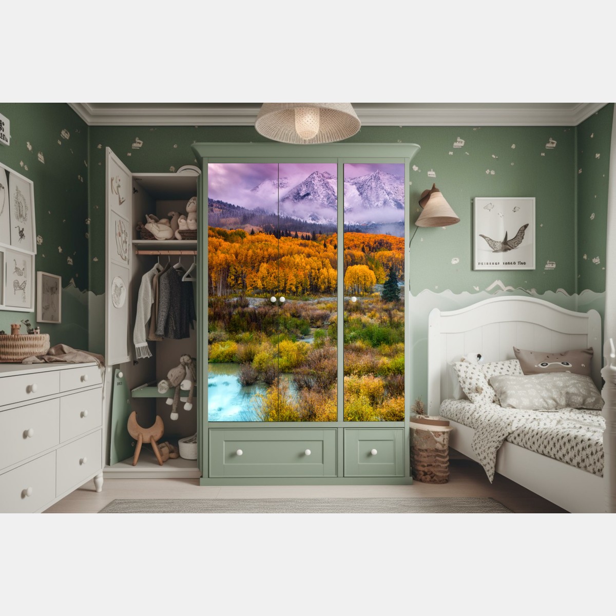 Naklejka na szafę różowy wschód słońca nad East Beckwith Mountain – Wallissimo® Naklejka na szafę różowy wschód słońca nad East Beckwith Mountain – Wallissimo®