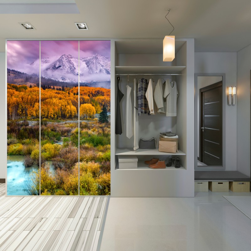 Naklejka na szafę różowy wschód słońca nad East Beckwith Mountain – Wallissimo® Naklejka na szafę różowy wschód słońca nad East Beckwith Mountain – Wallissimo®