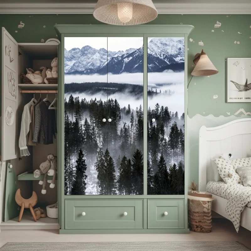 Naklejka na szafę ręcznie rysowany wzór róż – Wallissimo®