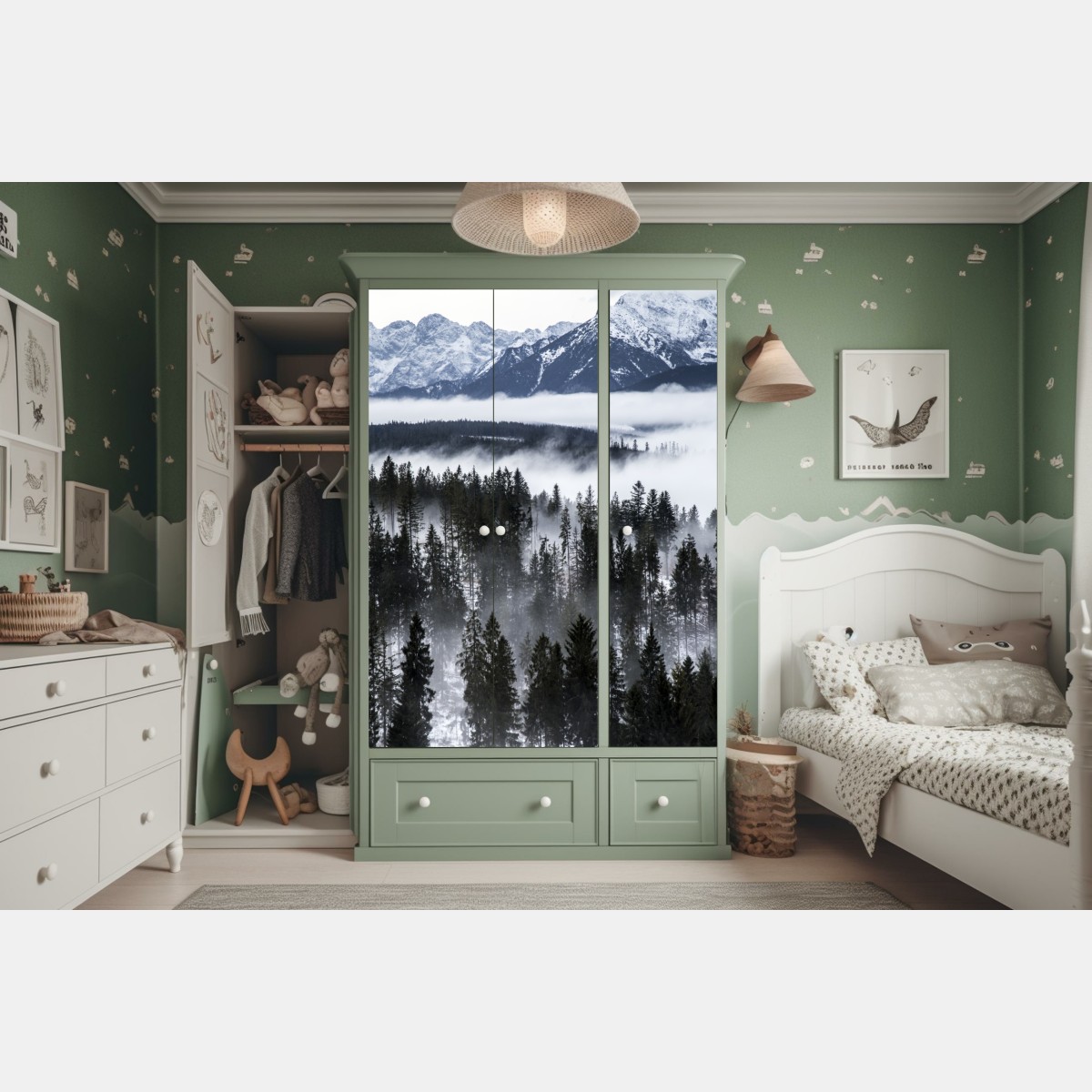 Naklejka na szafę Tatry w zimowej mgle – Wallissimo® Naklejka na szafę Tatry w zimowej mgle – Wallissimo®