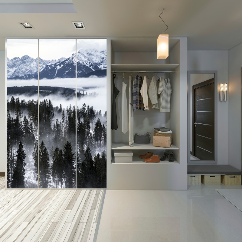 Naklejka na szafę Tatry w zimowej mgle – Wallissimo® Naklejka na szafę Tatry w zimowej mgle – Wallissimo®