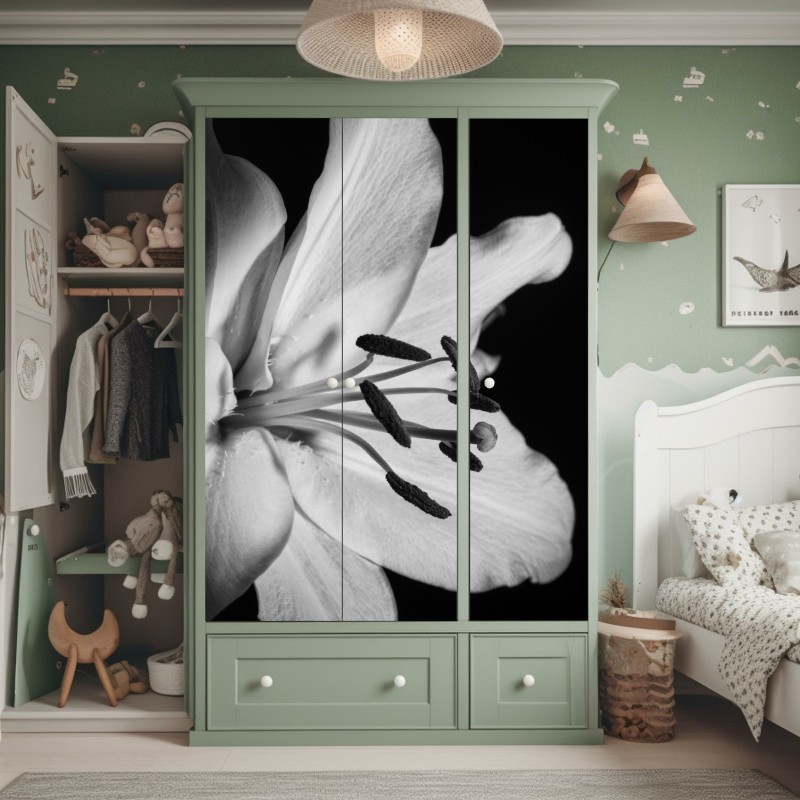 Naklejka na szafę mglisty las sosnowy z Alzacji – Wallissimo®