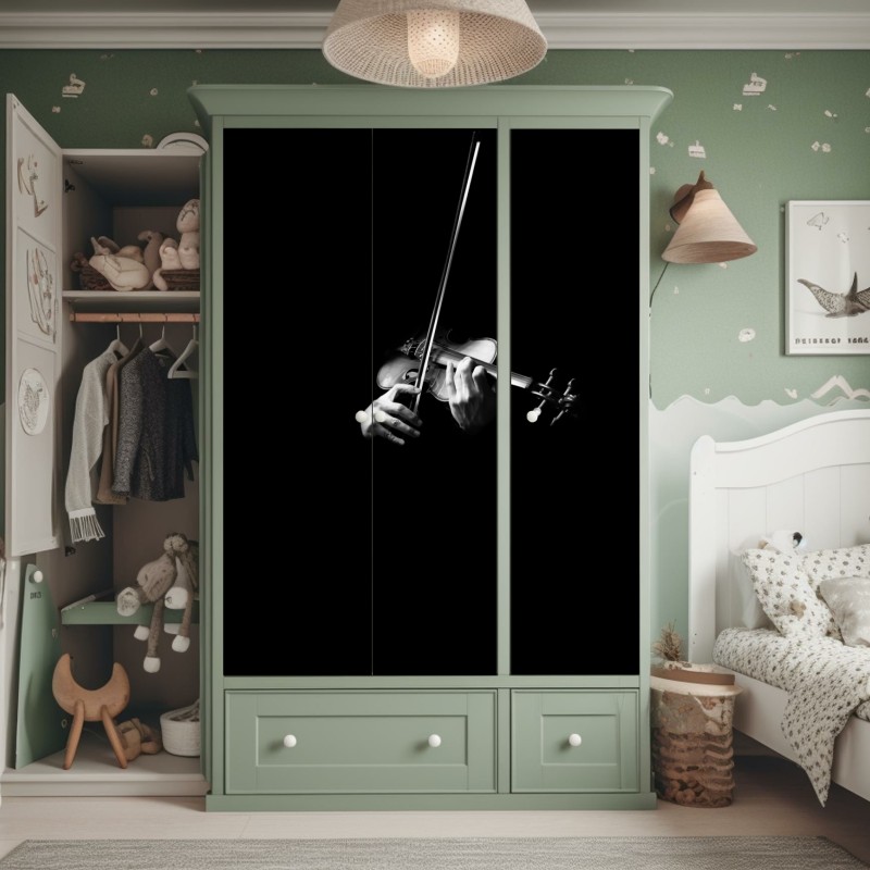 Naklejka na szafę mglisty poranek w lesie – Wallissimo®