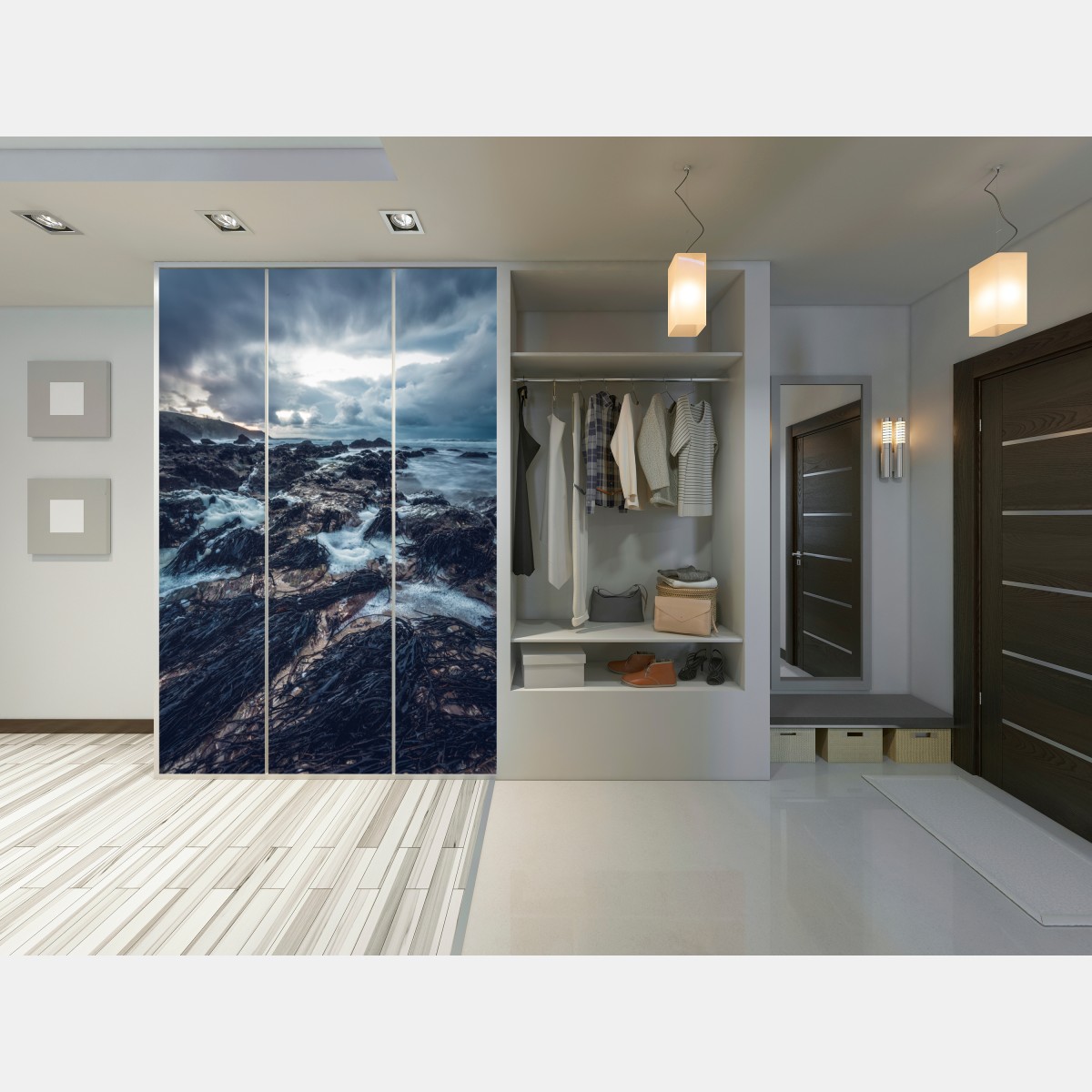 Naklejka na szafę nastrojowe skaliste wybrzeże o zmierzchu – Wallissimo® Naklejka na szafę nastrojowe skaliste wybrzeże o zmierzchu – Wallissimo®