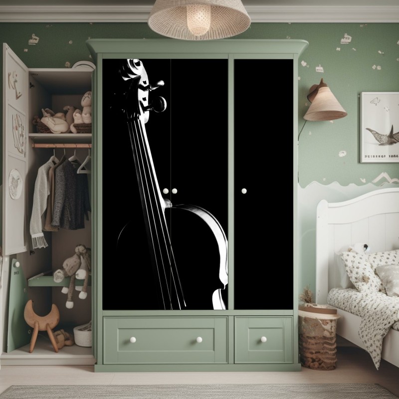 Naklejka na szafę minimalna niebieska wstęga geometryczna – Wallissimo®