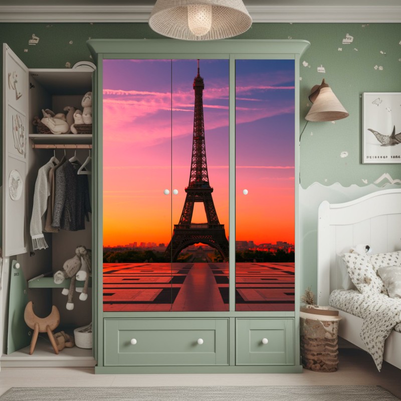 Naklejka na szafę spokojna zimowa panorama Alp – Wallissimo®