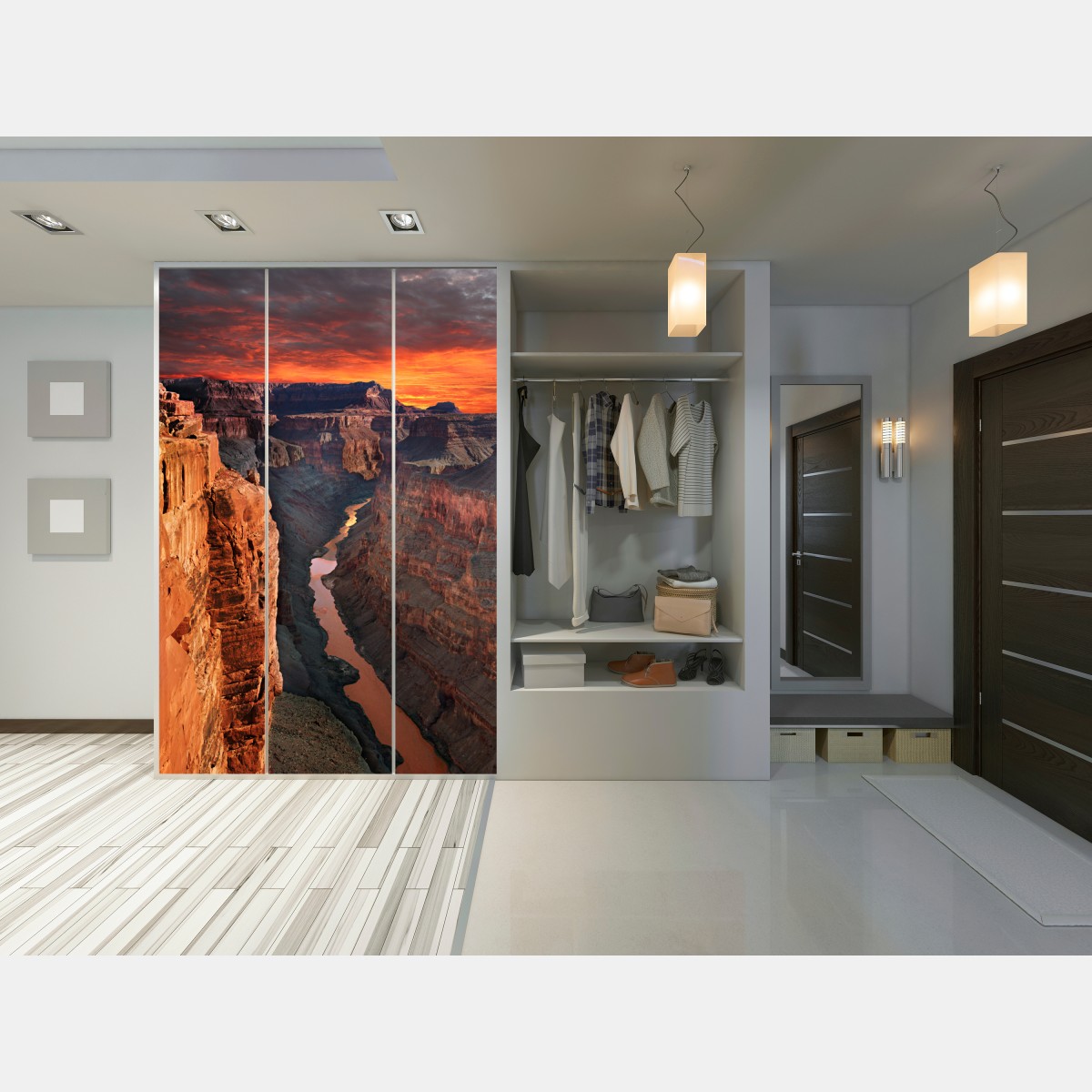 Naklejka na szafę Wielki Kanion panorama zachodu słońca – Wallissimo® Naklejka na szafę Wielki Kanion panorama zachodu słońca – Wallissimo®