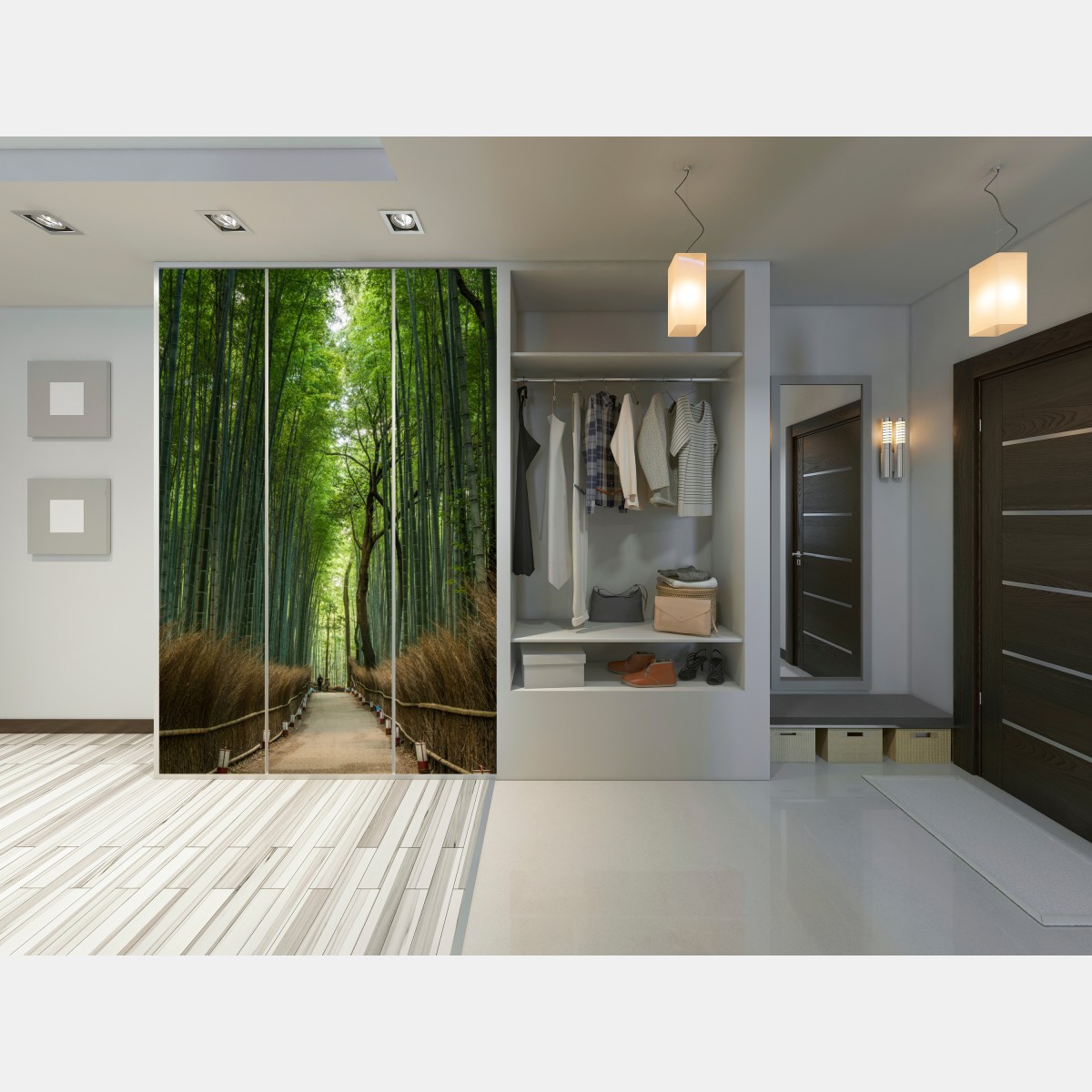 Naklejka na szafę spokojna alejka w bambusowym gaju – Wallissimo® Naklejka na szafę spokojna alejka w bambusowym gaju – Wallissimo®