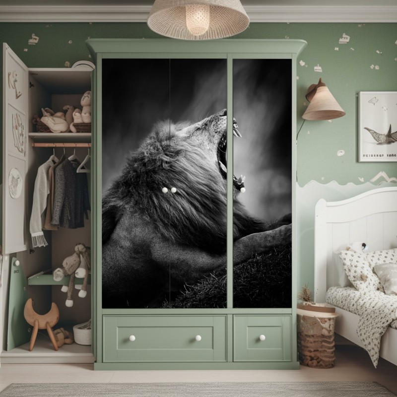 Naklejka na szafę bujny zielony wodospad w lesie – Wallissimo®