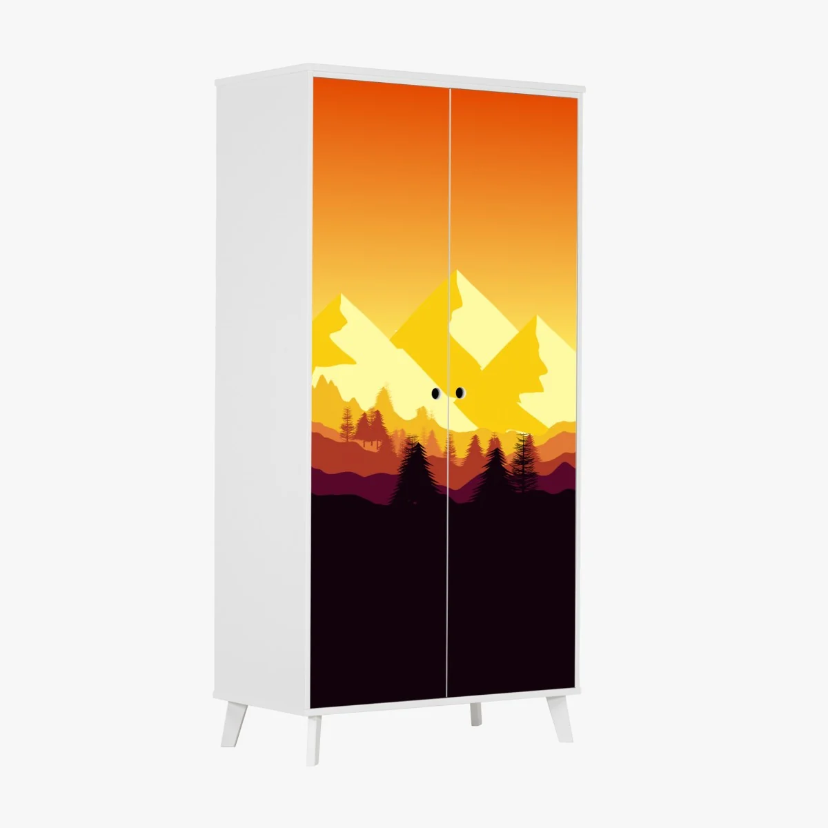 Naklejka na szafę złoty zachód słońca nad górami – Wallissimo® Naklejka na szafę złoty zachód słońca nad górami – Wallissimo®