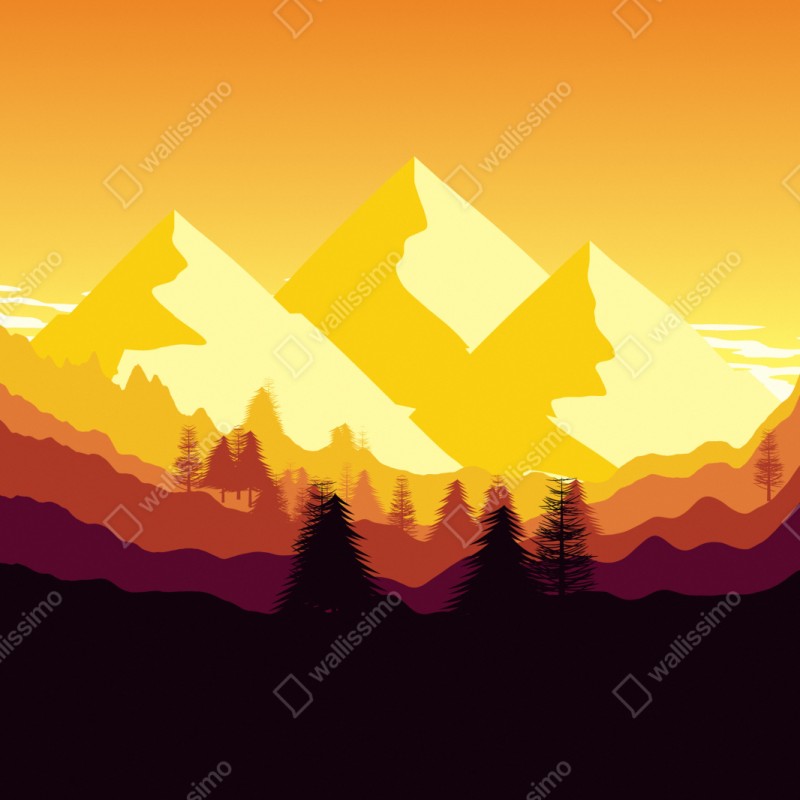 Naklejka na szafę złoty zachód słońca nad górami – Wallissimo® Naklejka na szafę złoty zachód słońca nad górami – Wallissimo®