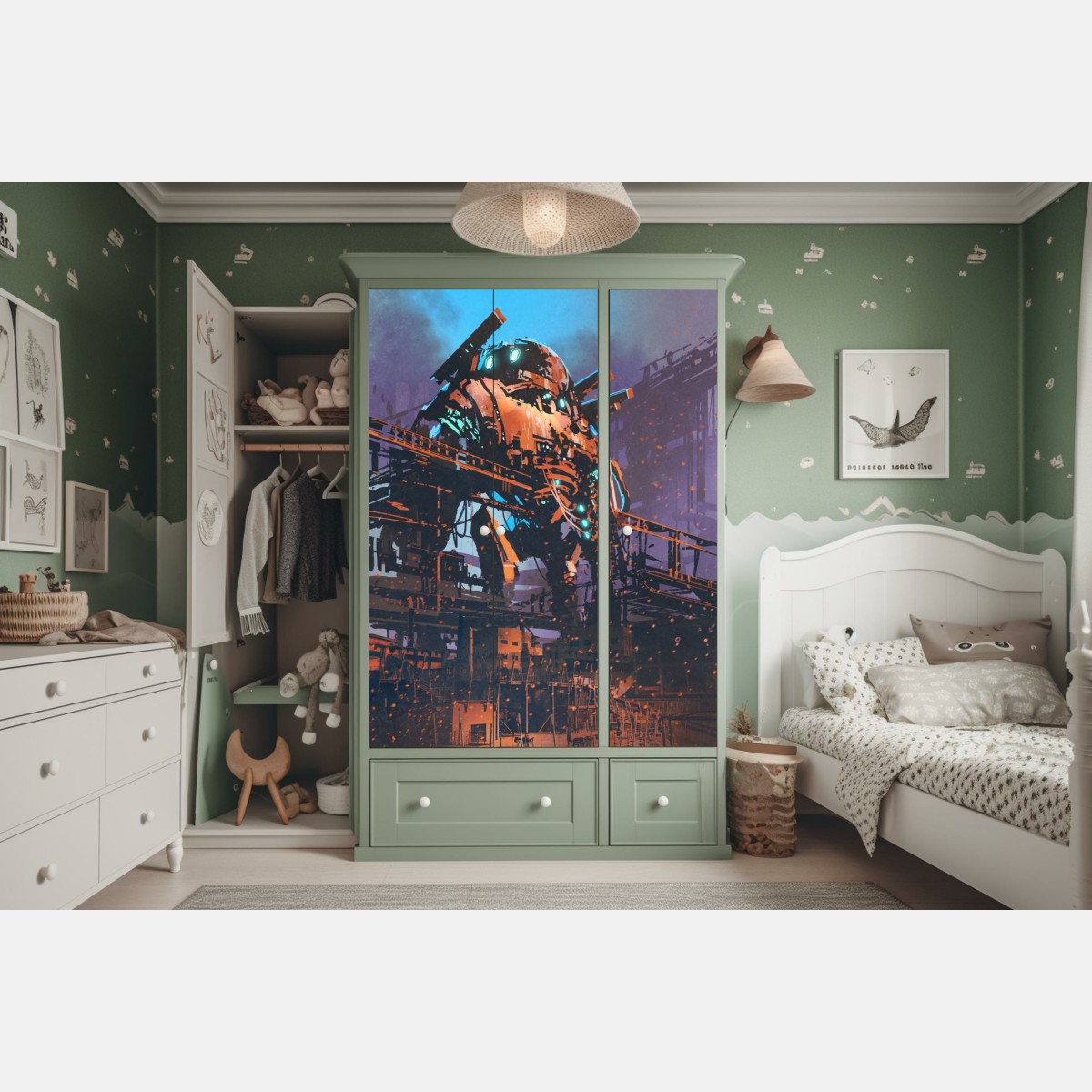 Naklejka na szafę ogromny mech w opuszczonej fabryce – Wallissimo® Naklejka na szafę ogromny mech w opuszczonej fabryce – Wallissimo®