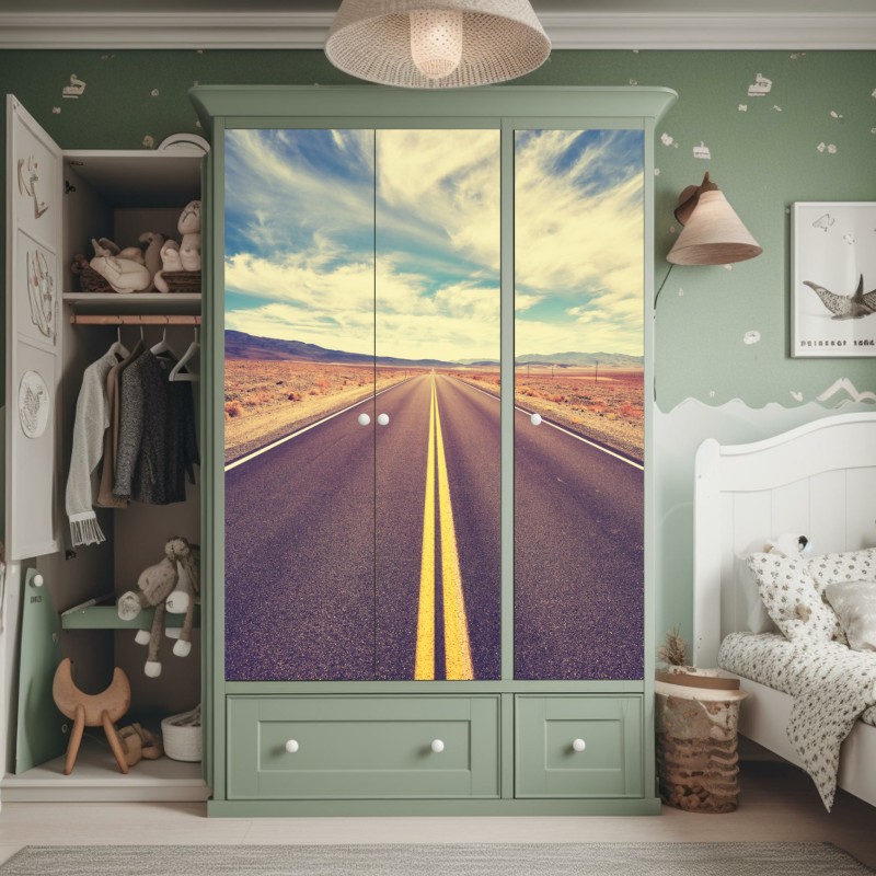 Naklejka na szafę tropikalny wzór z liśćmi monstery – Wallissimo®