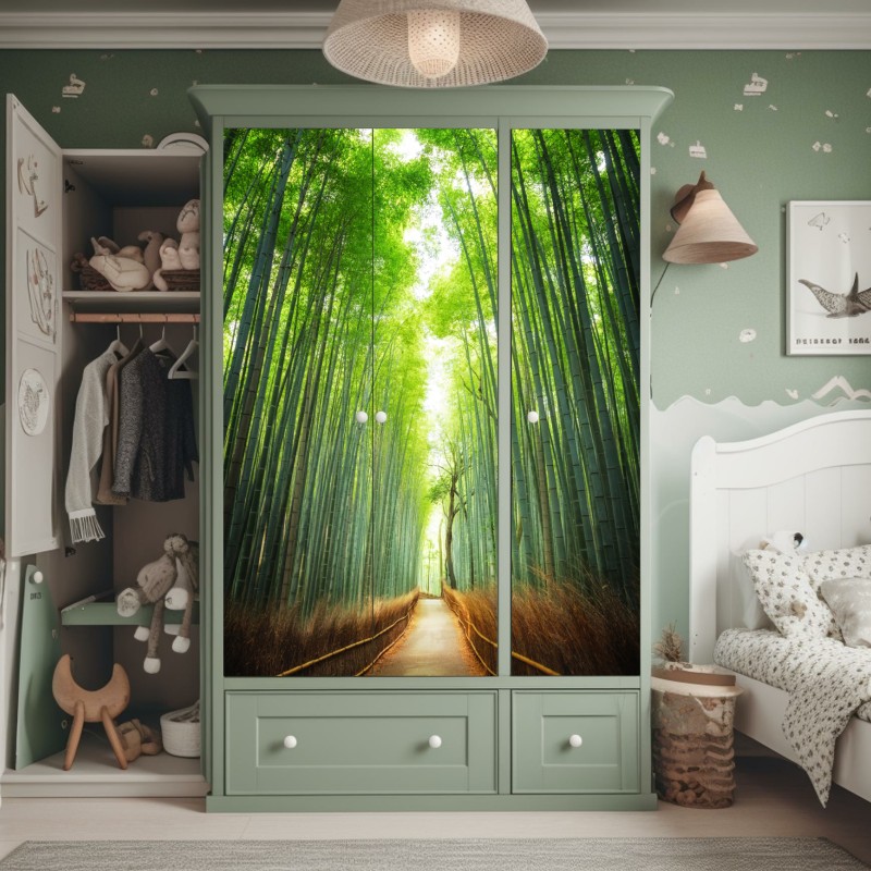 Naklejka na szafę monochromatyczna tekstura marmuru – Wallissimo®