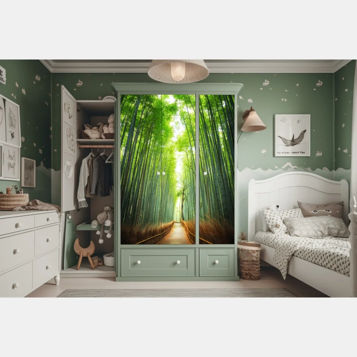Naklejka na szafę ścieżka przez gaj bambusowy w Arashiyama – Wallissimo® Naklejka na szafę ścieżka przez gaj bambusowy w Arashiyama – Wallissimo®