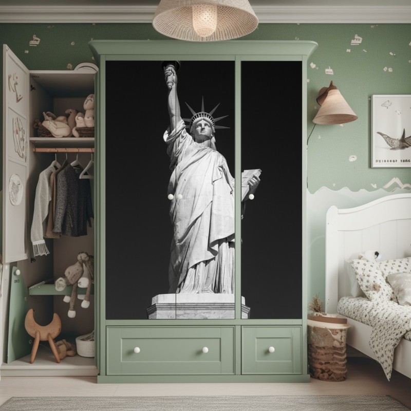 Naklejka na szafę głęboka niebieska tekstura marmuru – Wallissimo®