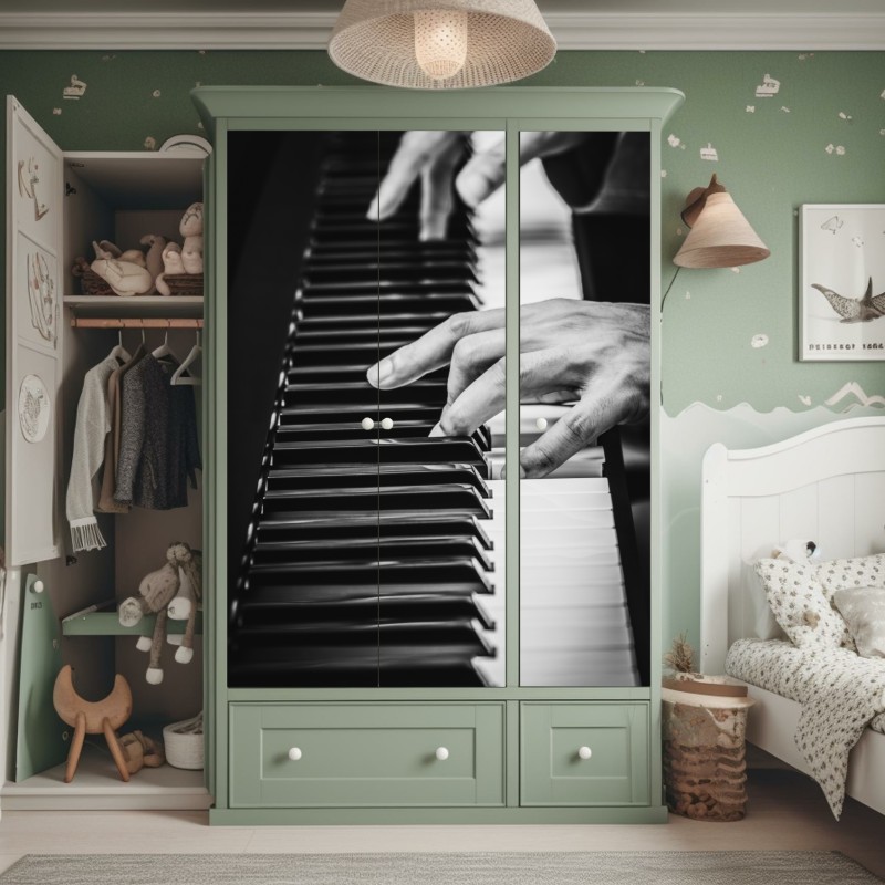 Naklejka na szafę spokojna alejka w bambusowym gaju – Wallissimo®