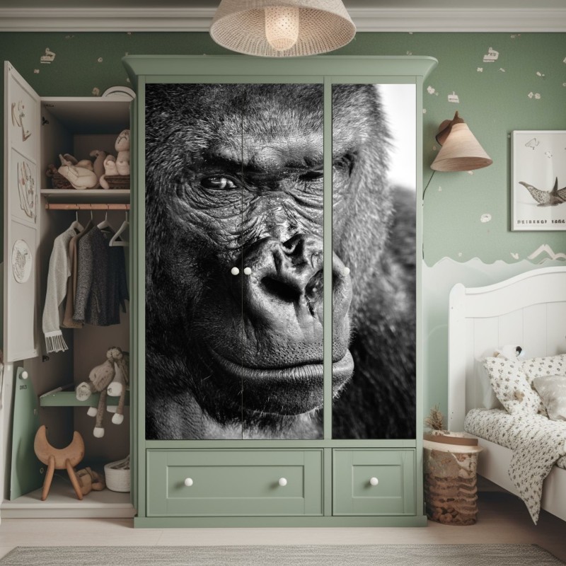 Naklejka na szafę mglisty wschód słońca nad wiejską łąką – Wallissimo®