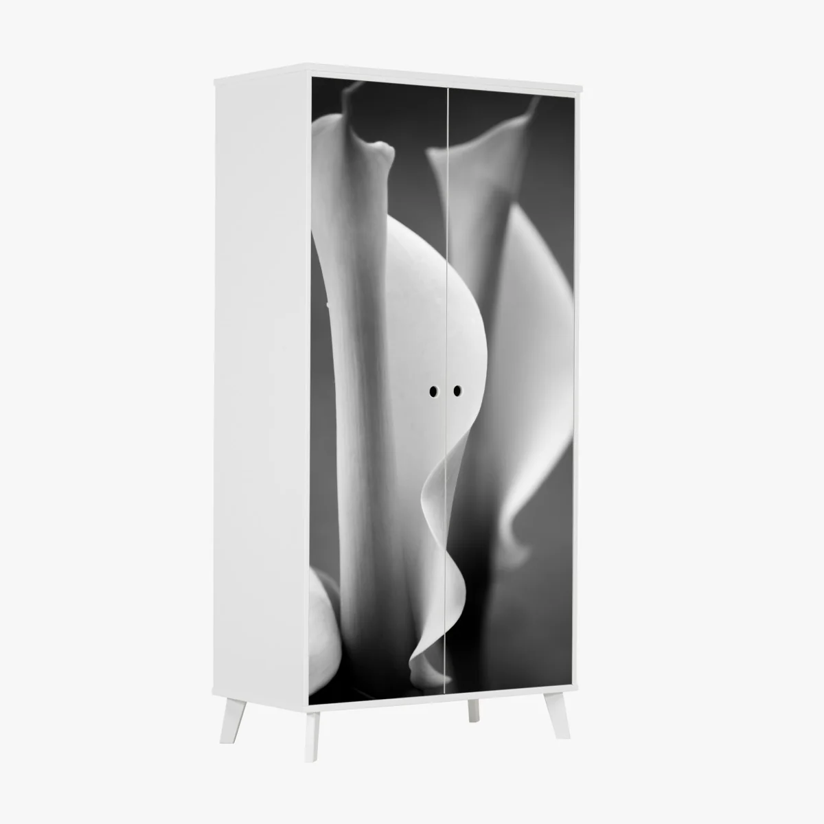 Naklejka na szafę eleganckie kallie w monochromie – Wallissimo® Naklejka na szafę eleganckie kallie w monochromie – Wallissimo®