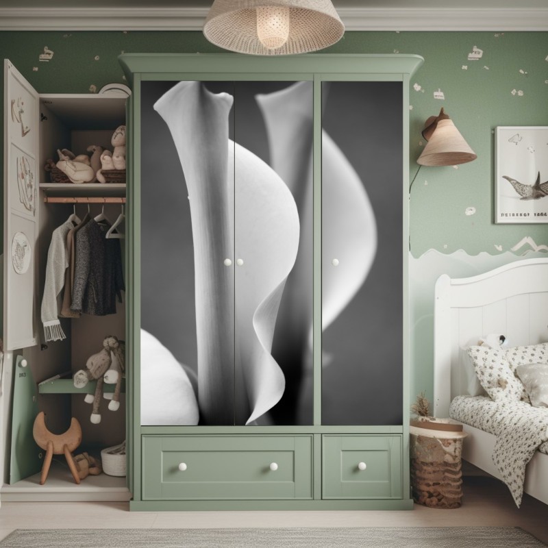 Naklejka na szafę ciemnoszary marmur ze złotymi żyłami – Wallissimo®