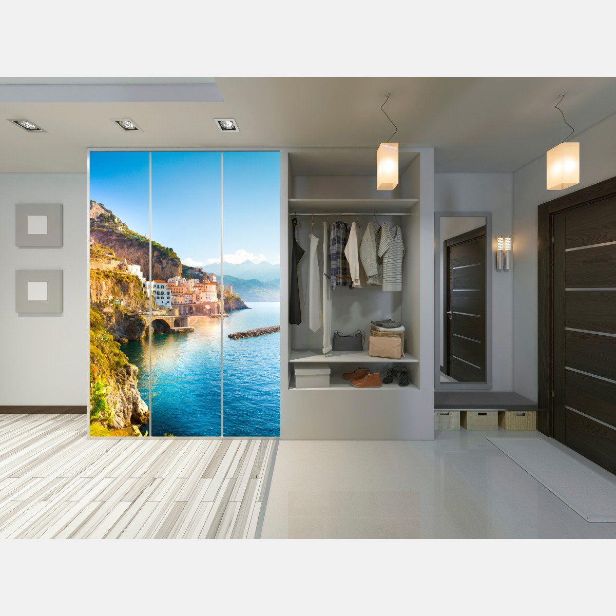 Naklejka na szafę słoneczne wybrzeże Amalfi – Wallissimo® Naklejka na szafę słoneczne wybrzeże Amalfi – Wallissimo®