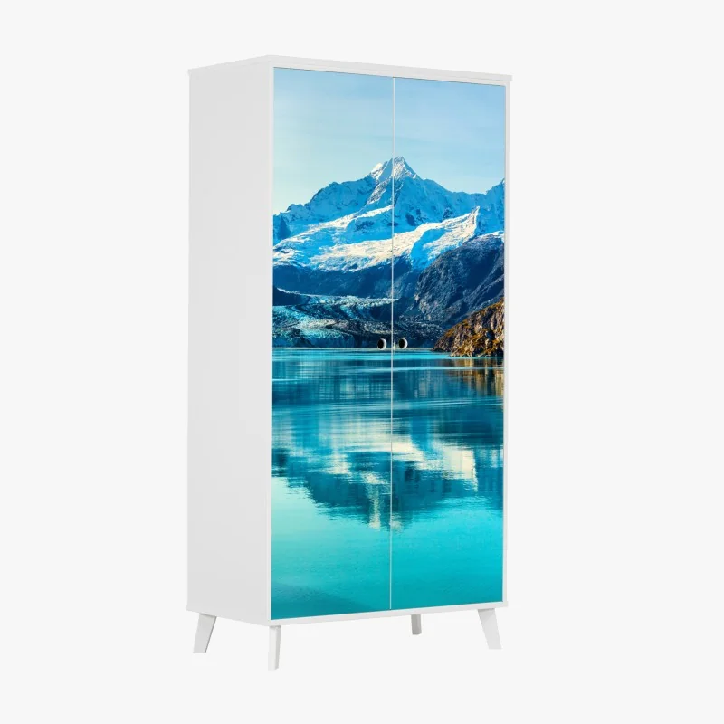 Naklejka na szafę jasny bukiet słoneczników na żółtym tle – Wallissimo®